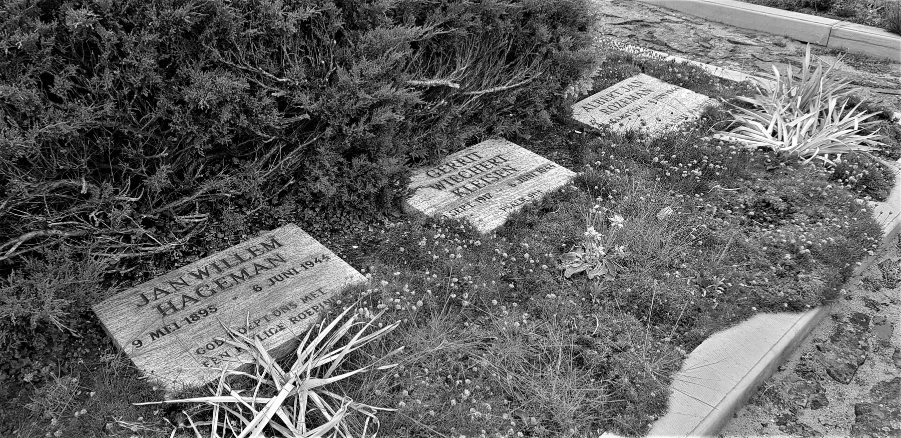 Graven Jan Hageman en Gerrit Kleisen eerebegraafplaats Bloemendaal (foto: Paul Westmeijer)